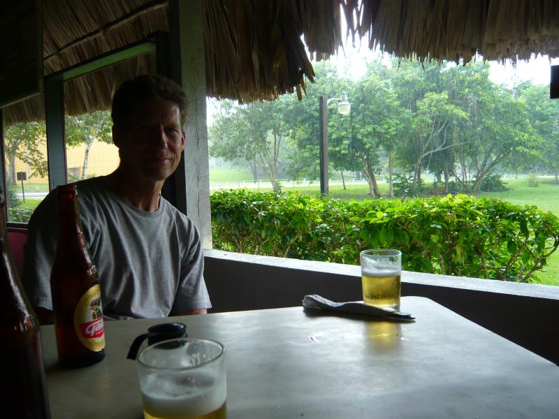 P1000865.JPG - Just as we sat down to lunch, the afternoon rains came pouring down.