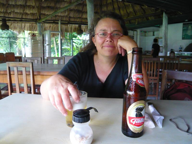 P1000863.JPG - Waiting for lunch at the Comedor Tikal after our hike to the ruins.